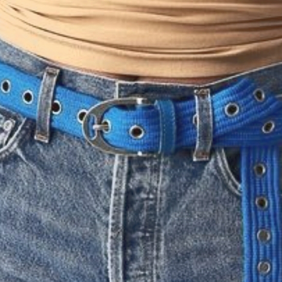 Free‎ People Grommet 90s Skater inspired Belt  S/M (blue). - Picture 1 of 6
